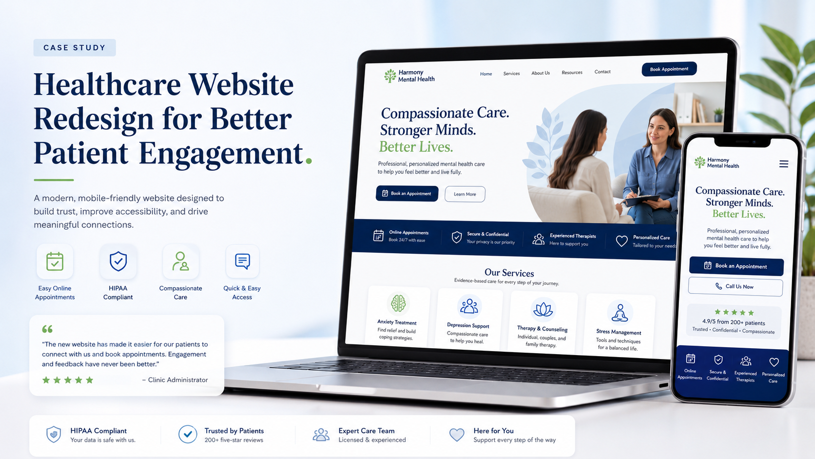 Optimum Mental Health Services WordPress website redesign by Power Web Solutions